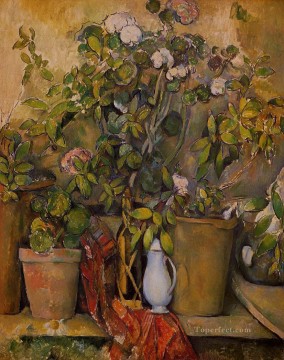 Potted Plants Paul Cezanne Impressionism Flowers Oil Paintings
